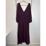 Lulus NWOT Enchant My Love Dark Purple V-Neck Long Sleeve Maxi Dress Size XL Photo 4