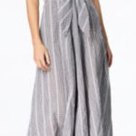 Calvin Klein  WOMENS BLACK WHITE GINGHAM TIE FRONT DRESS 8 Photo 0