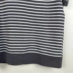 Hanes Women’s Short Sleeve Cuffed Scoop Neck Striped Shirt Gray White, Size Med Photo 2