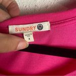 Sundry  Size 2 Tee Shirt Hot Pink Star Print Modal Short Sleeve Tee Scoop Neck M Photo 4