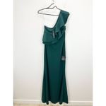 Lulus Grand Beauty Emerald Ruffled One Shoulder Mermaid Maxi Dress Formal S NWT Green Photo 4