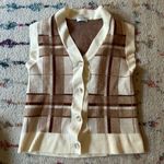 Babaton  Aritzia Autumn Plaid Neutral Colored Vest Photo 1