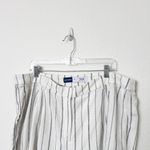Old Navy [] Striped Navy White Linen Blend Extra High Rise Taylor Shorts Size XL Photo 3