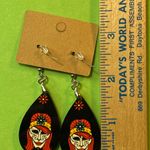 Girl Sugar Skull Dangle Pierced Earrings New Photo 1