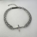 Double Layer Star Charm Bracelet for Men Women Streetwear Hip Hop Unisex Style Silver Photo 1