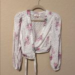 Love Shack Fancy  Eyelet Floral Blouse - White and Pink medium Photo 2