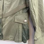Oilily Olive Green Military Utility Jacket EU 40 Cotton Floral Lined Vintage Y2K Size 8 Photo 3