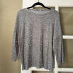 ZARA  Pearl Embellished Sweat Shirt Style Sweater Top - size small Photo 1