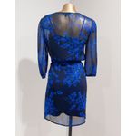 EXPRESS Women's Floral Print Sheer Overlay Shirt Dress Size XS Photo 2