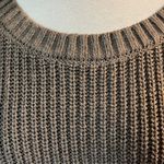 Pink Rose  Brown Acrylic Sweater Cropped Crewneck Comfy Womens Medium Photo 5