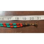 Red Turquoise Resin Bead Brass Necklace Fish Dangle Earrings Tribal Ethnic 20" Photo 8