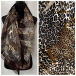 Leopard Cub Safari Print Sheer Multi Purpose Scarf Size OS Brown Photo 1