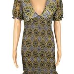 AREA STARS Aurora Smocked Mini Dress with puff sleeves and ruffles Medium EUC Black Photo 0