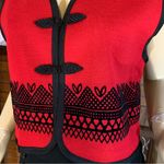 VINTAGE 1990'S BYER STUDIO RED & BLACK EMBROIDERED CROPPED VEST (8) Photo 6