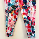Zyia Multicolor Floral Print Cropped High Rise Leggings Size 6-8 Athletic Photo 2