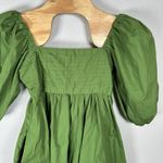 Abercrombie & Fitch Abercrombie Fitch A&F Emerson Poplin Puff Sleeve Mini Dress Green Small Tall ST Photo 1