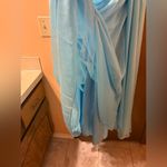 Sherri Hill embellished rhinestone bodice turquoise blue strapless gown Photo 6