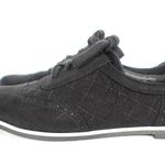 Forever 21 Women's Black Quilted Suede Oxford Pointed Lace Up Shoe Photo 4