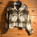 FOR THE REPUBLIC -Women’s size small cropped long sleeve plaid button down by Photo 0