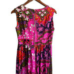 Vintage Whimsical Artsy Coquette Women's fuschia sleeveless Vneck Maxi Pink Photo 3