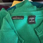 Moda International Green silk cashmere Cardigan Sweater Size M Photo 1