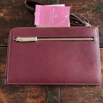 Kate Spade  Deep Berry Staci Leather Medium L-Zip Wristlet 8"x5" NWT Photo 1