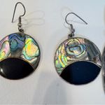 Vintage Alpaca Mexico Sterling Abalone Necklace Earrings Set Estate Jewelry Silver Photo 3