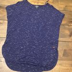 Roots  Canada navy heathered short sleeve blouse‎ size S Photo 0