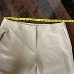 St. John Stretch Woven Flat Front Wide Leg Crepe Dress Pants Beige Size 12 Photo 2