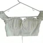 Meshki  Cropped White Top Ruffle Photo 0