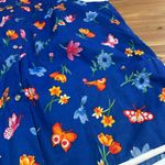 Anthony Richards Blue Floral Pink and Orange AOP Scrub Top Size Large Photo 1