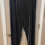Karin Stevens KSL  vintage black w/silver metallic pull on stretch pants. Sz 20. Photo 0