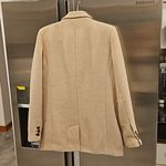 ANINE BING ππ Tweed Double Breasted Fishbone Blazer ~ Tan & Cream XL Photo 13