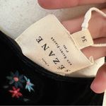 Sézane SEZANE Velvet Titiane Dress Midi Floral Embroidered In Noir Broderie Size 34 NWT Photo 5