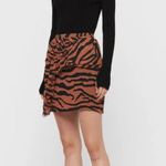 ALLSAINTS pia zephyr orange black tiger striped ruffled mini skirt NWT 4 Photo 0