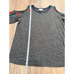 Michael Kors Cold Shoulder Embroidered Rose Knit Top Size L NWT Photo 4