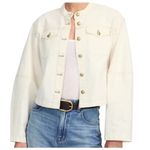 Madewell NWT Cocoon Sleeve Jean Jacket Ecru Cream White Collarless NU399 XS Photo 0