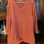 Cut Loose Linen Knit Sweater Size Large XL Orange Photo 0