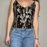 Le Superbe Sparkly Sequin Multi Tank Top Size Medium Black Photo 0