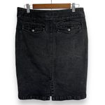 Ralph Lauren Lauren  Vintage Black Denim Pencil Skirt Knee Length Buckle Womens 6 Photo 4