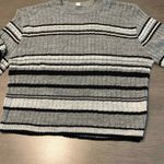 Abound  Women's Medium Gray Striped Ribbed Knit Mock Neck Long Sleeve Top‎ Photo 7