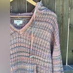 Aerie Street Comfy Chucky Knit Striped Pullover Hoodie Sweater Photo 5