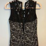 Badgley Mischka Belle Dress Black & Creamy Tan w/Beaded & Lace Neckline Sz 4 NWT Photo 9