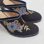 Cole Haan Kyrene Brown Suede Floral Embroidered Y2K Platform Mule Clogs - Size 9 Photo 4