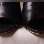 Coach Black Leather Peep Toe Boot Heel Sz 10 Photo 3