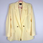 VICI  Glow Getter Double Breasted Blazer Lemon Yellow Oversized Size Medium Photo 4
