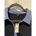 Talbots  Gingham Collar Preppy Polo Dress Size XL Petite Navy Gingham NWT $119‎ Photo 2