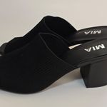 MIA Hilary Black Fly Knit Block Heel Sandals Size 8½ Photo 3