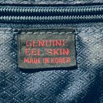 Vintage Navy Blue Eel Skin Leather Purse Shoulder Bag Cross Body 13 X 9 Stunning Photo 3