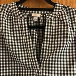 A New Day Black and White Gingham V-Neck Puff 3/4 Sleeve Oversized Top Photo 6